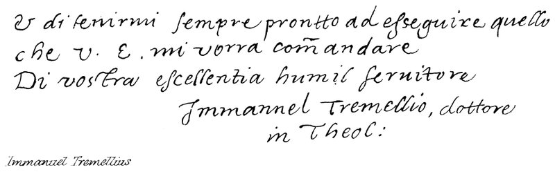 Immanuel Tremellius od English School