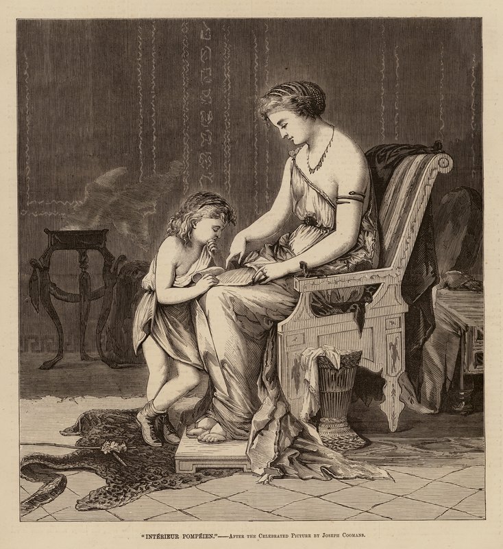"Interiér Pompejí" (rytina) od English School