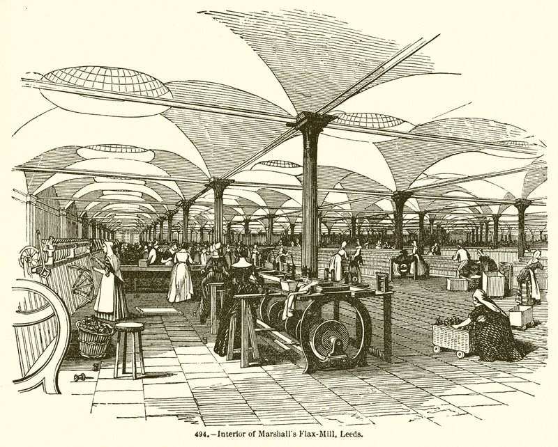 Interiér Marshalls Flax-Mill, Leeds od English School