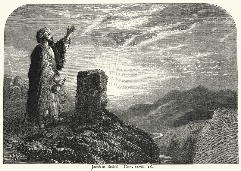 Jakuba v Bethel, Gen xxviii 18 (rytina) od English School