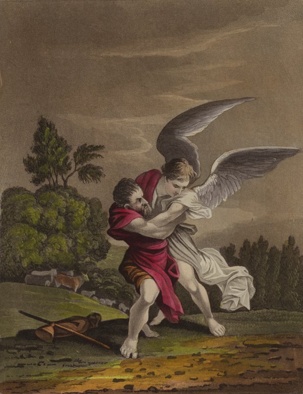 Jacob zápasí s andělem (barva lito) od English School