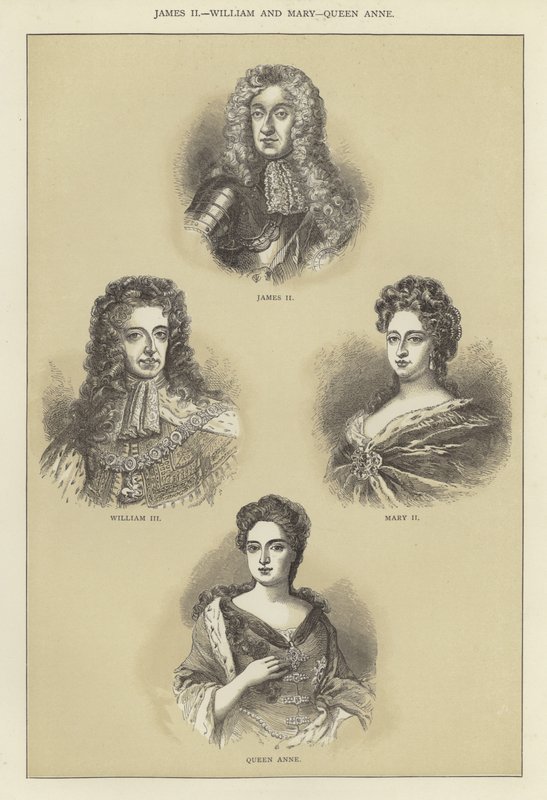 Jakub II., Vilém a Marie, královna Anna od English School