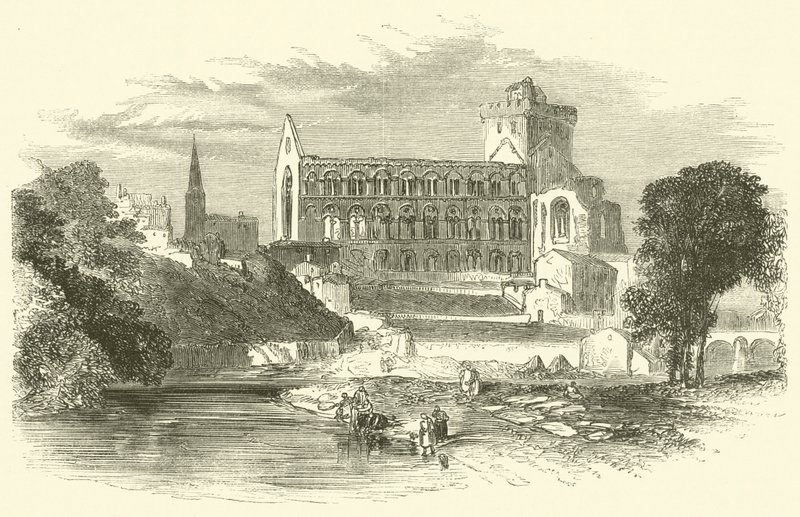Jedburgh Abbey (rytina) od English School