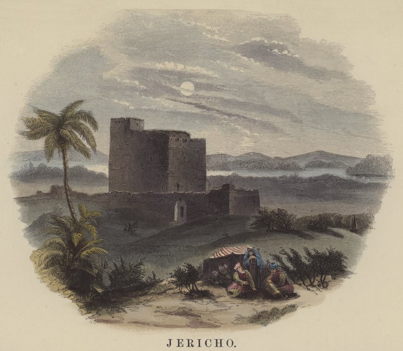 Jericho (barevná rytina) od English School
