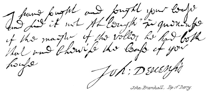 John Bramhall, Bp z Derry od English School