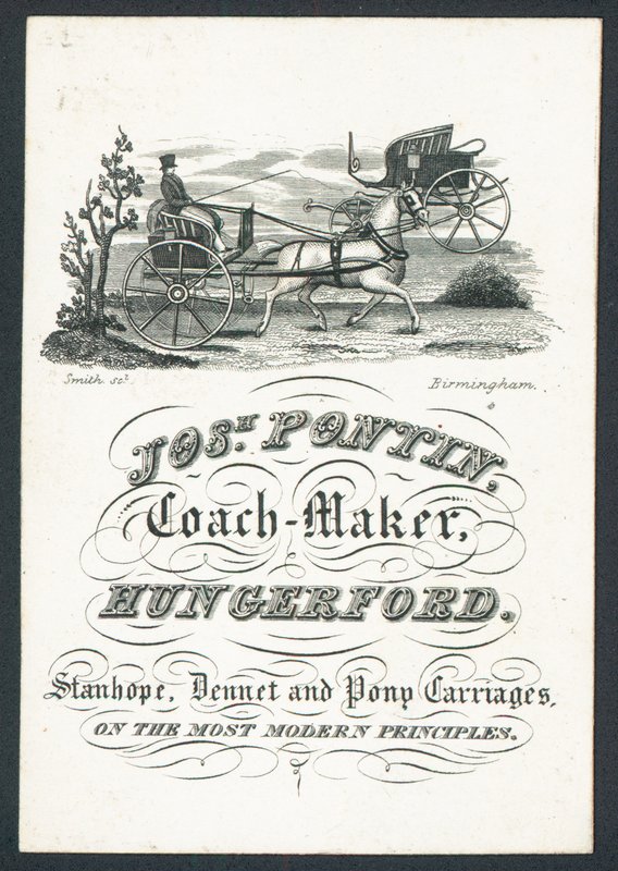 Josiah Pontin, výrobce autobusů, vizitka od English School