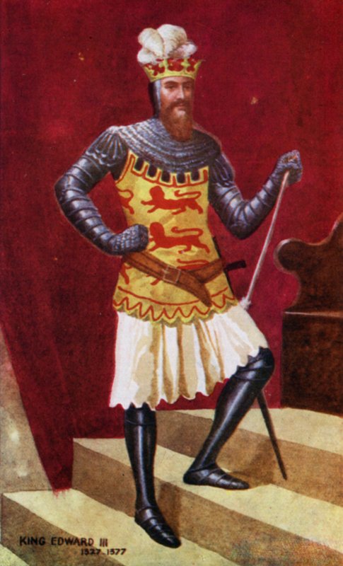 Král Edward III (barevné lito) od English School