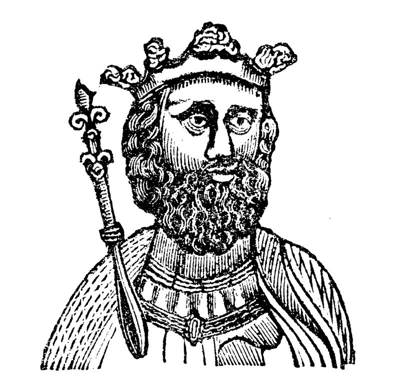 Král Edward II., příjmením Caernarvon (dřevořez) od English School