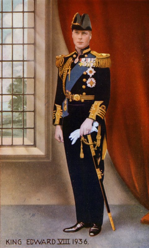 Král Edward VIII (barevná litografie) od English School