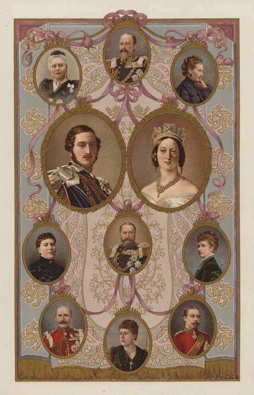 Příbuzní krále Edwarda VII. (barevné lito) od English School