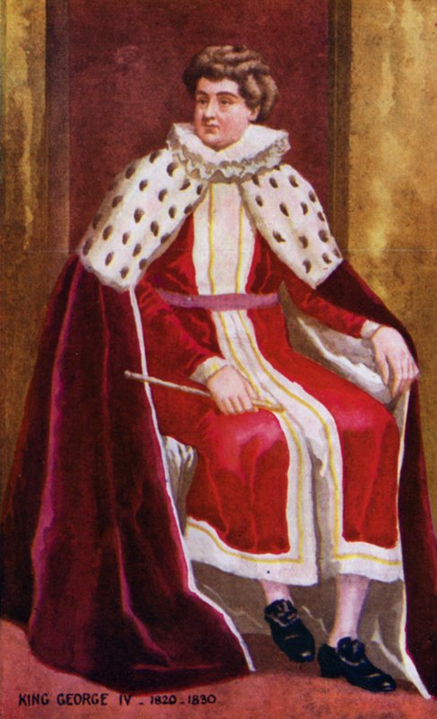 Král Jiří IV (barevná litografie) od English School