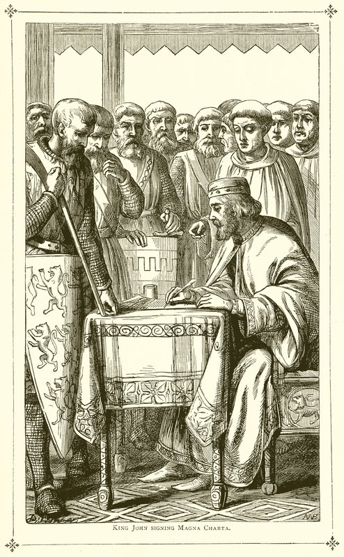 Král Jan podepisuje Magna Chartu od English School