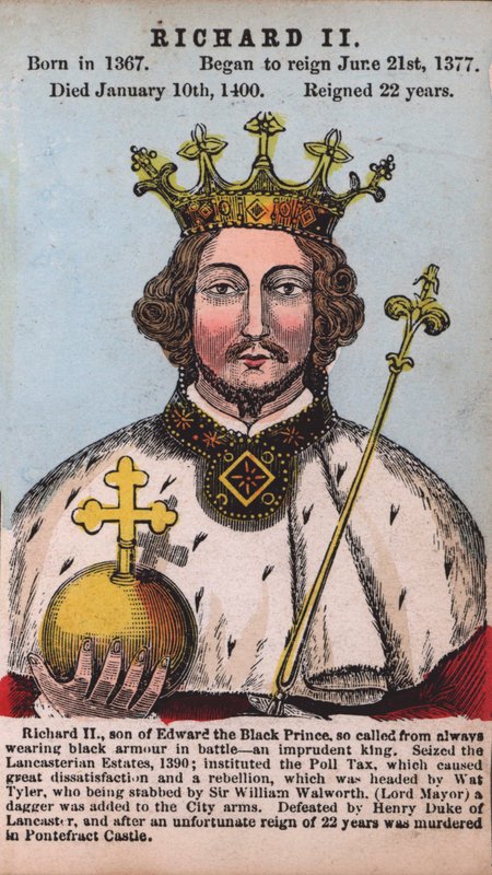 King Richard II (barevná rytina) od English School