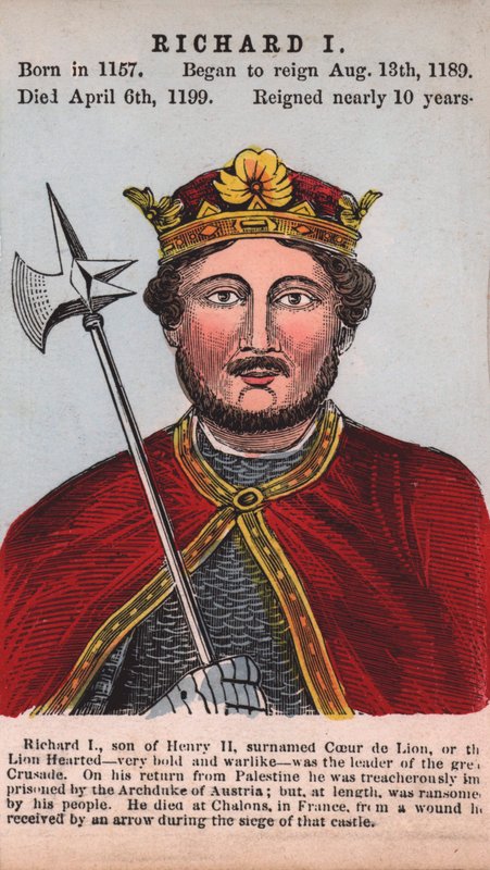 King Richard I (barevná rytina) od English School