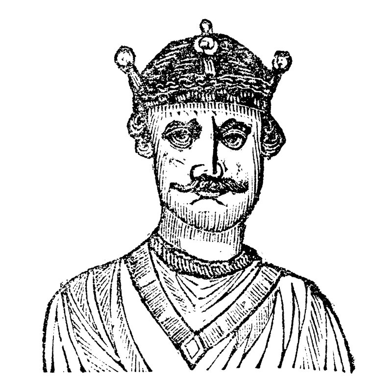 Král Vilém II., příjmením Rufus (dřevořez) od English School