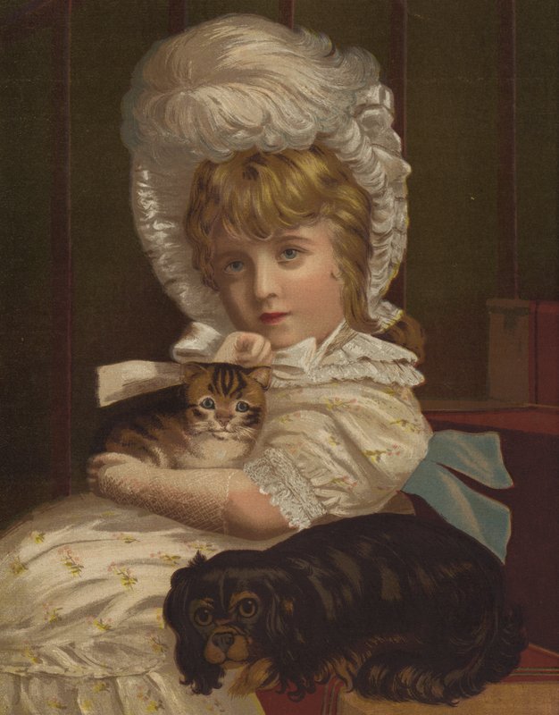 Malé krásky (chromolitho) od English School