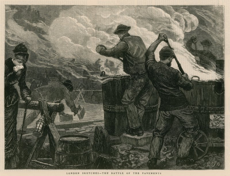 London Sketches: The Battle of the Pavements od English School