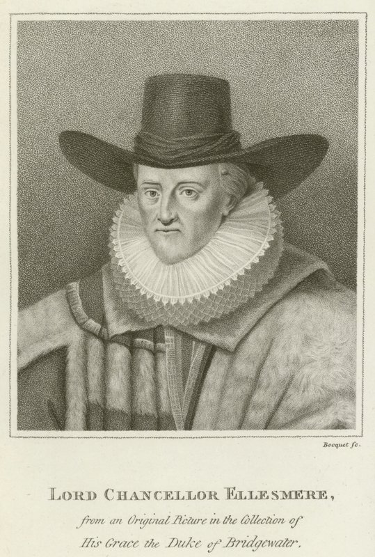 Lord Chancellor Ellesmere (rytina) od English School