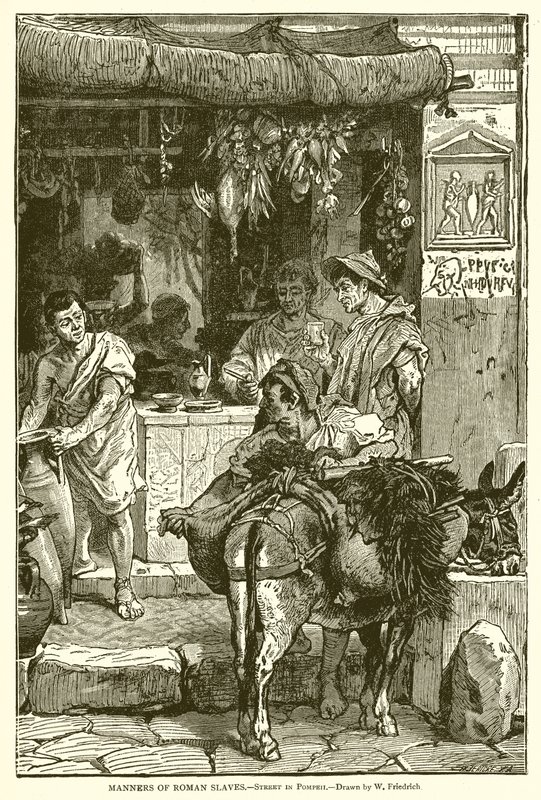 Způsoby římských otroků.--Ulice v Pompejích od English School