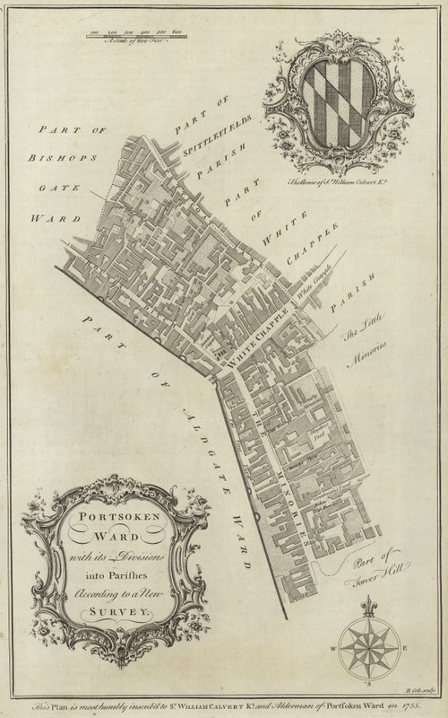 Mapa Portsoken Ward, Londýn od English School