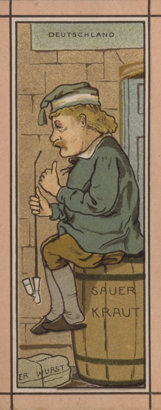 Ilustrace menu: Německo (barevné lito) od English School
