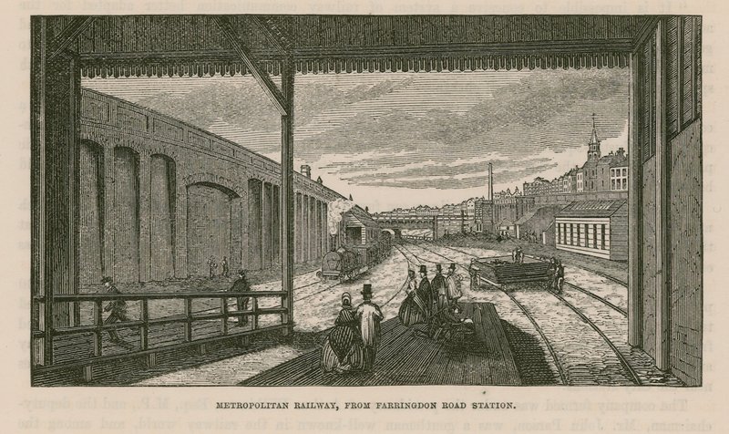 Metropolitan Railway ze stanice Farringdon Road od English School