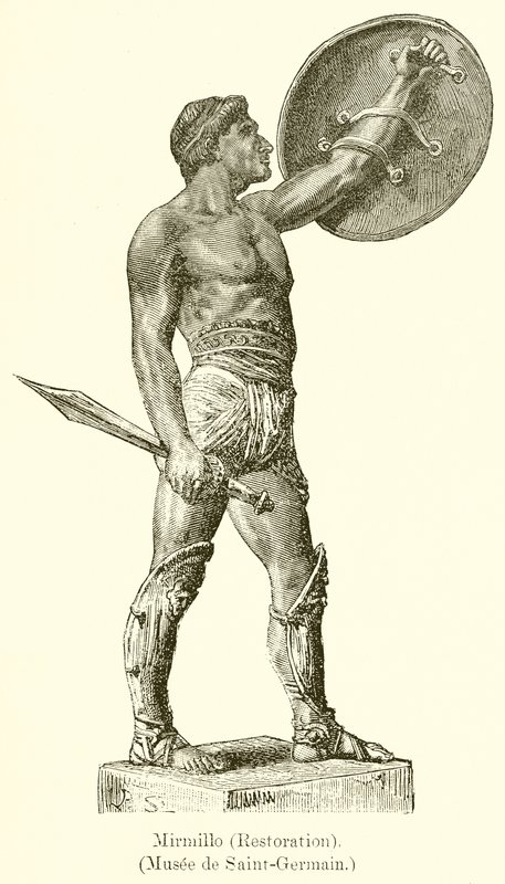 Mirmillo (Restaurování). (Muzeum Saint-Germain) od English School