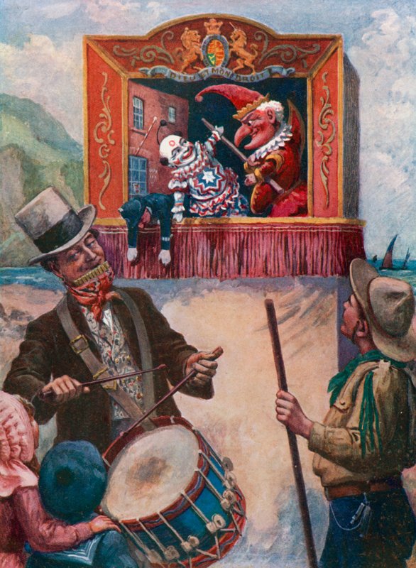 Pan Punch u moře (barva litho) od English School