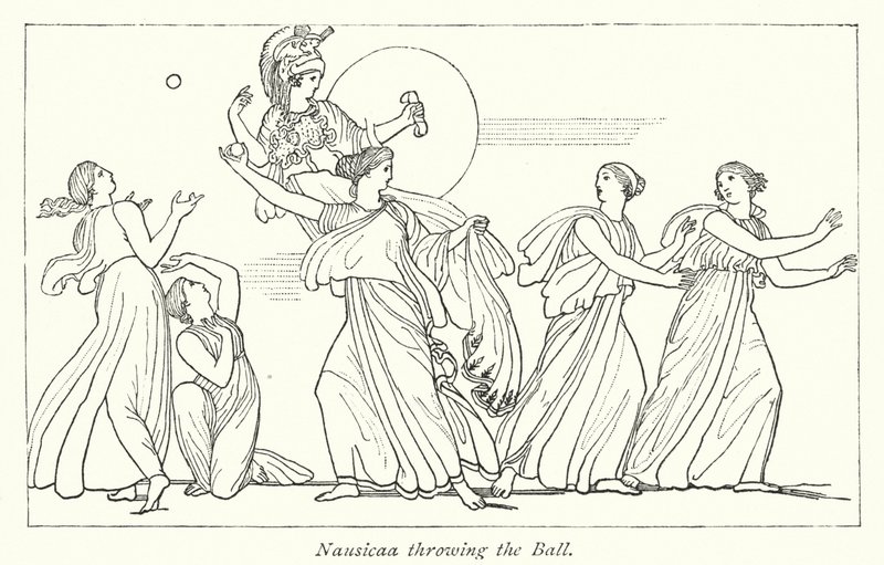 Nausicaa házení míčem (litho) od English School
