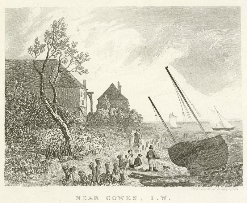Poblíž Cowes, Isle of Wight (rytina) od English School