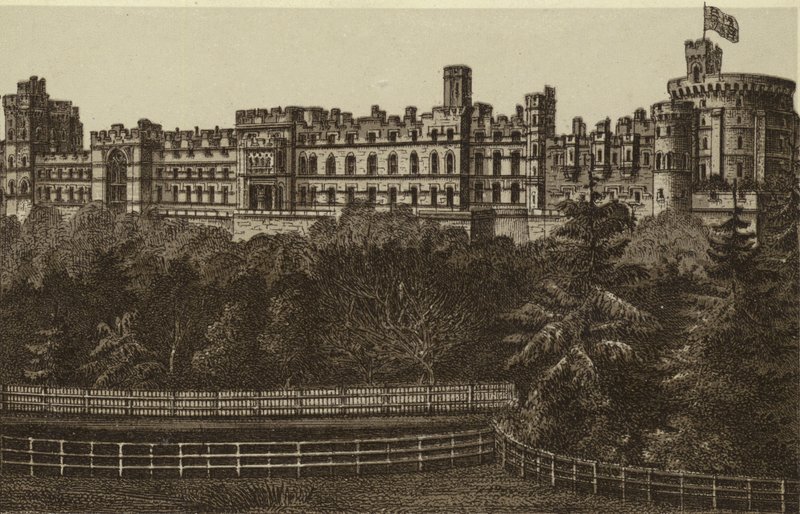 Severní fronta, hrad Windsor (litho) od English School