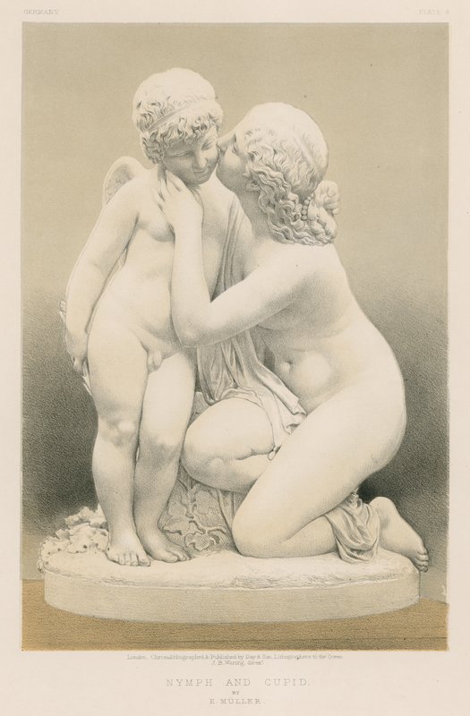 Nymfa a Cupid od E Mullera od English School