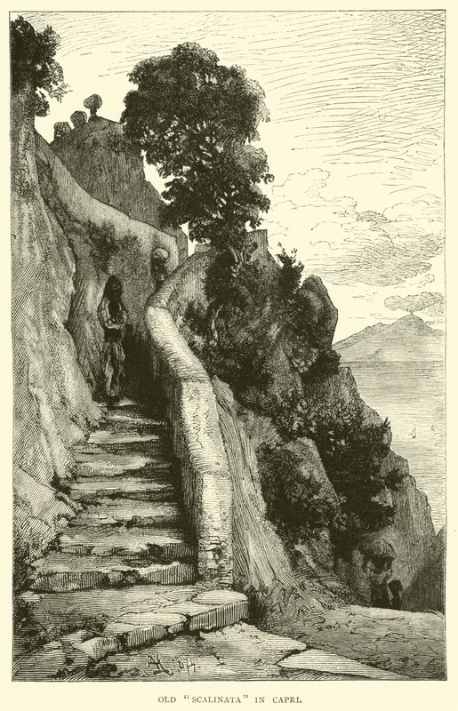 Staré schodiště na Capri od English School