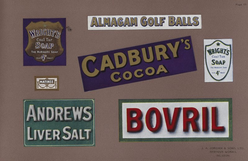 Stránka z Jordans Enamelled Signs od English School