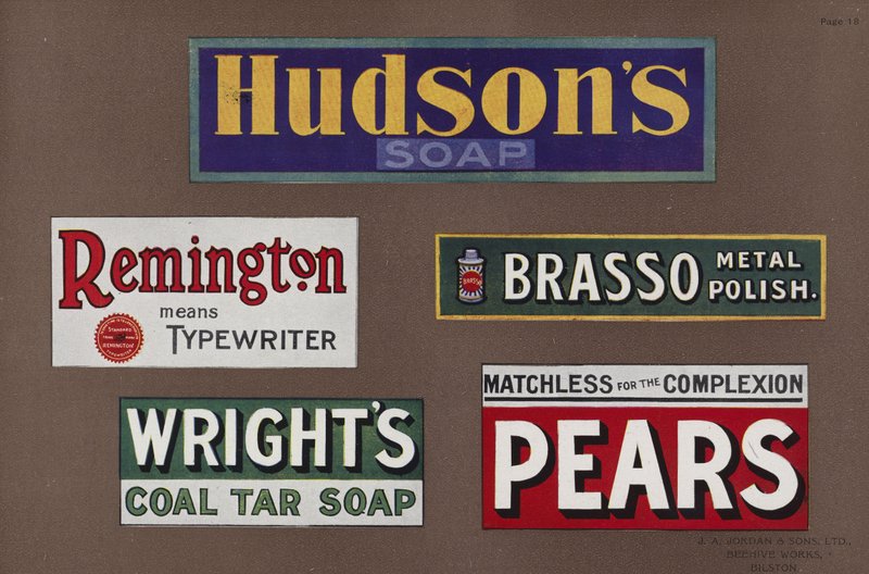 Stránka z Jordans Enamelled Signs od English School