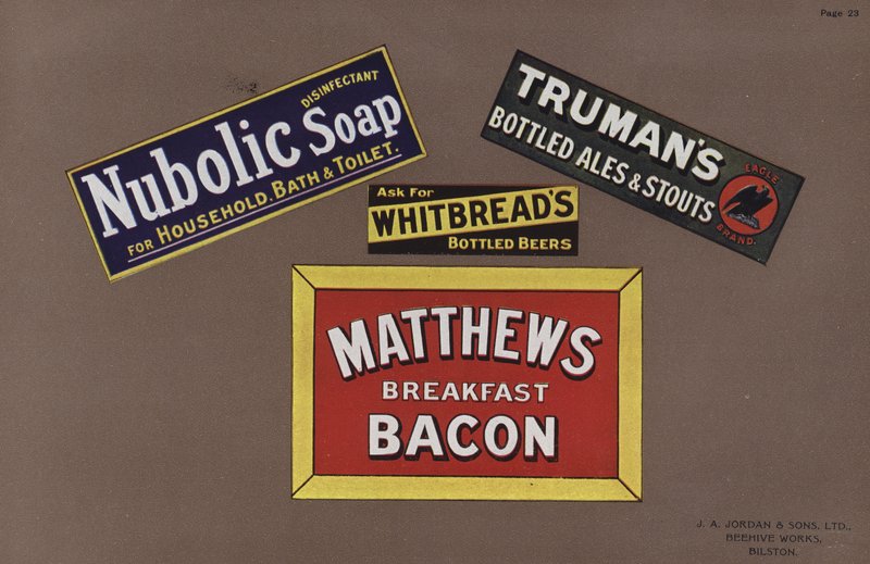 Stránka z Jordans Enamelled Signs od English School