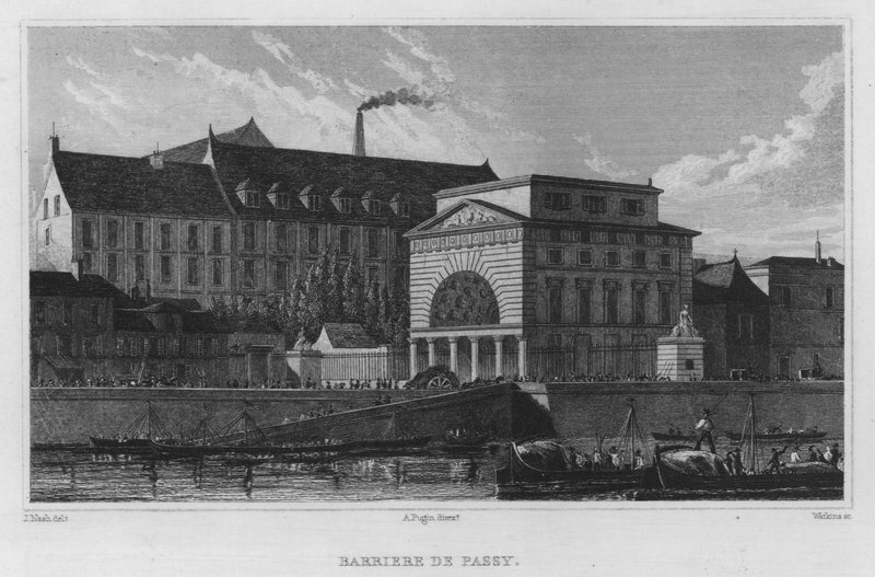 Paris, Barriere De Passy (rytina) od English School