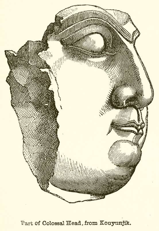 Část Colossal Head, z Kouyunjik od English School