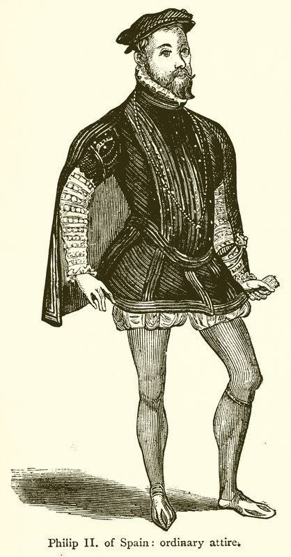 Filip II. Španělský: Obyčejný oděv od English School