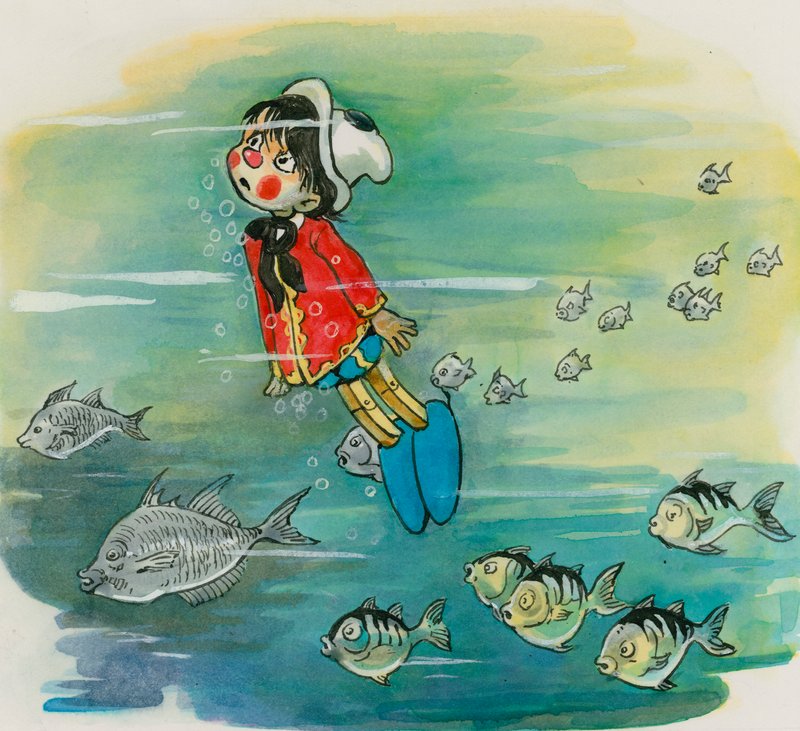 Pinocchio (kvaš na papíře) od English School