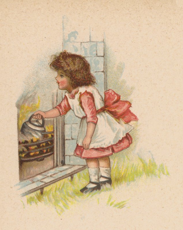 Polly Put The Kettle On (chromolitho) od English School