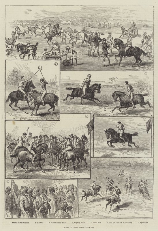 Polo v Indii (rytina) od English School