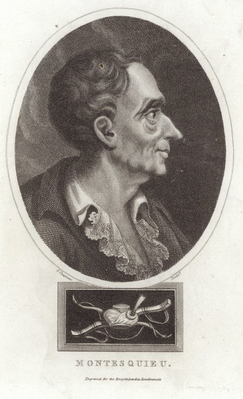Portrét Montesquieu od English School