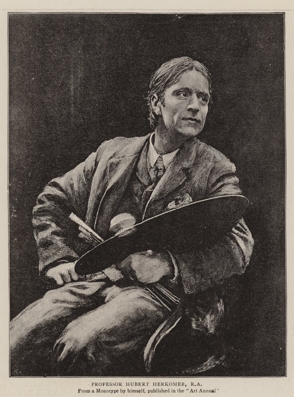 Profesor Hubert Herkomer, RA (litho) od English School