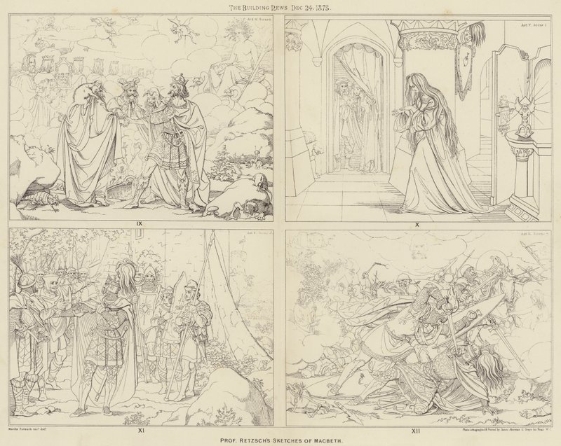 Sketches of Macbeth profesora Retzsche (rytina) od English School