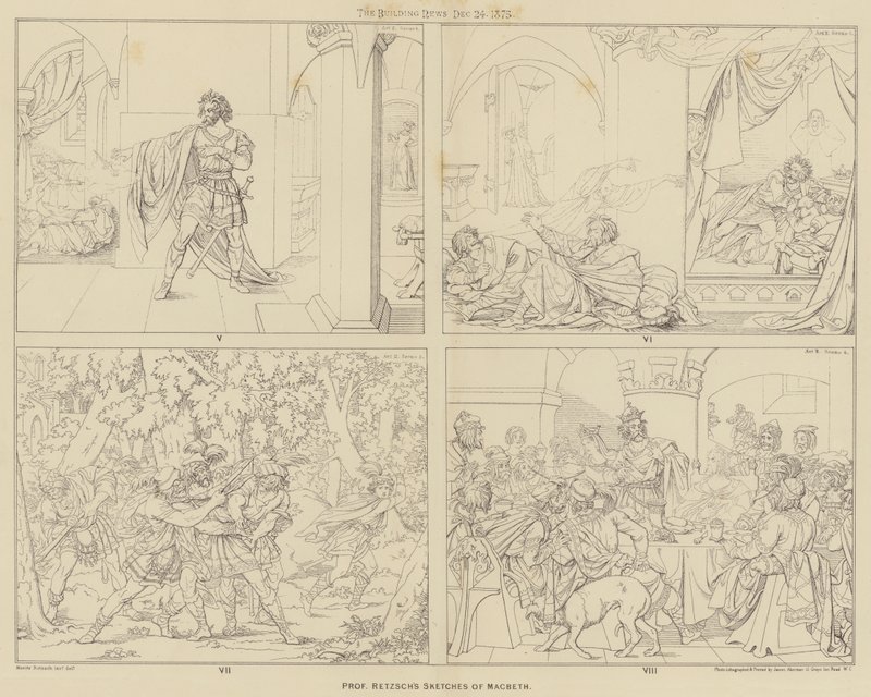 Sketches of Macbeth profesora Retzsche (rytina) od English School