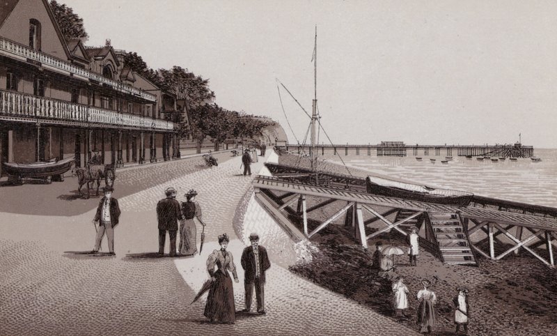 Promenáda, Penarth (litho) od English School