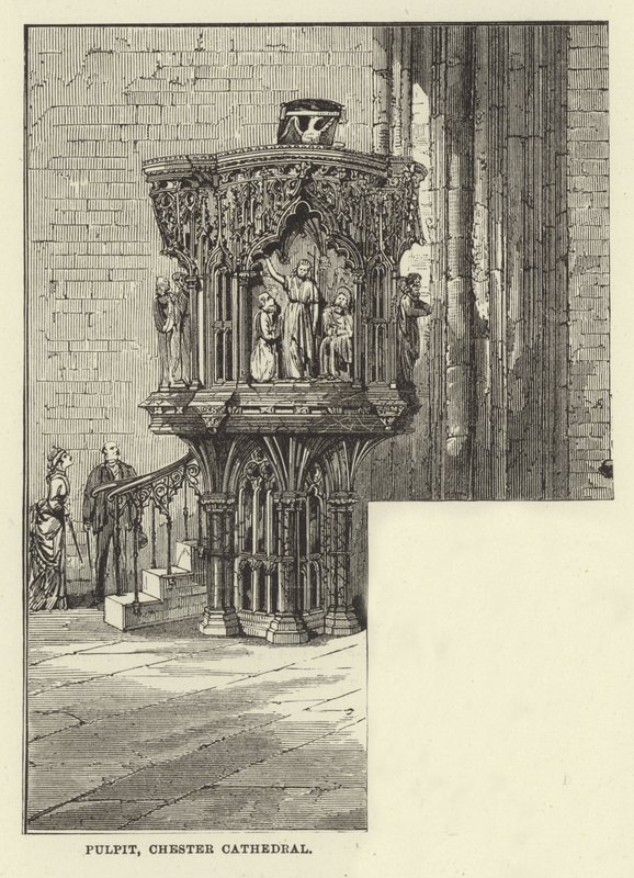 Kazatelna, Chester Cathedral od English School