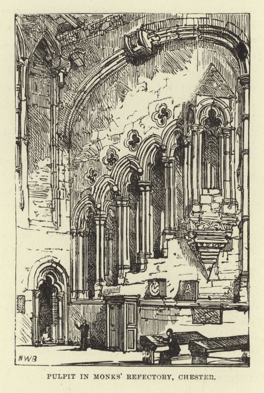 Kazatelna v Monks Refectory, Chester od English School