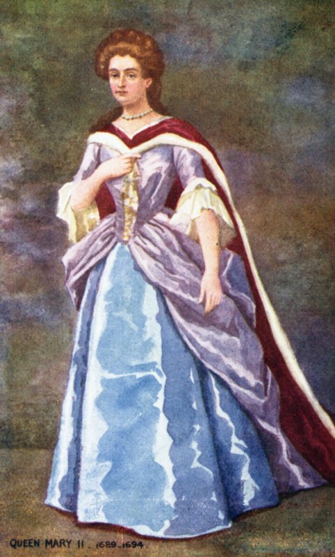 Queen Mary II (barevná litografie) od English School